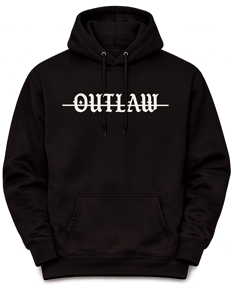 Outlaw graphic hoodie — black alternative streetwear hoodie by VandalVibes