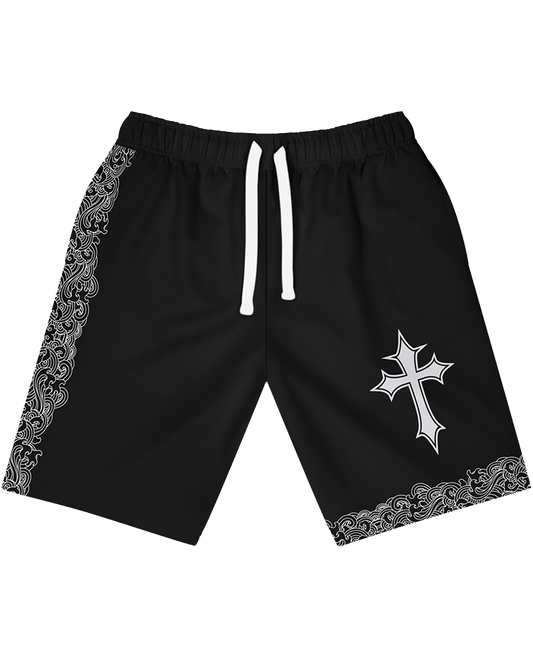 Eternal Wave streetwear shorts - relaxed fit bottoms by VandalVibes front view