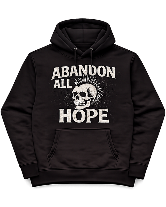 Abandon All Hope graphic hoodie — black alternative streetwear hoodie by VandalVibes