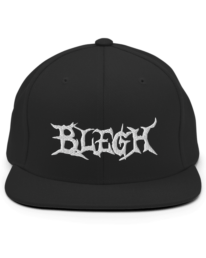 BLEGH snapback hat — black streetwear cap by VandalVibes